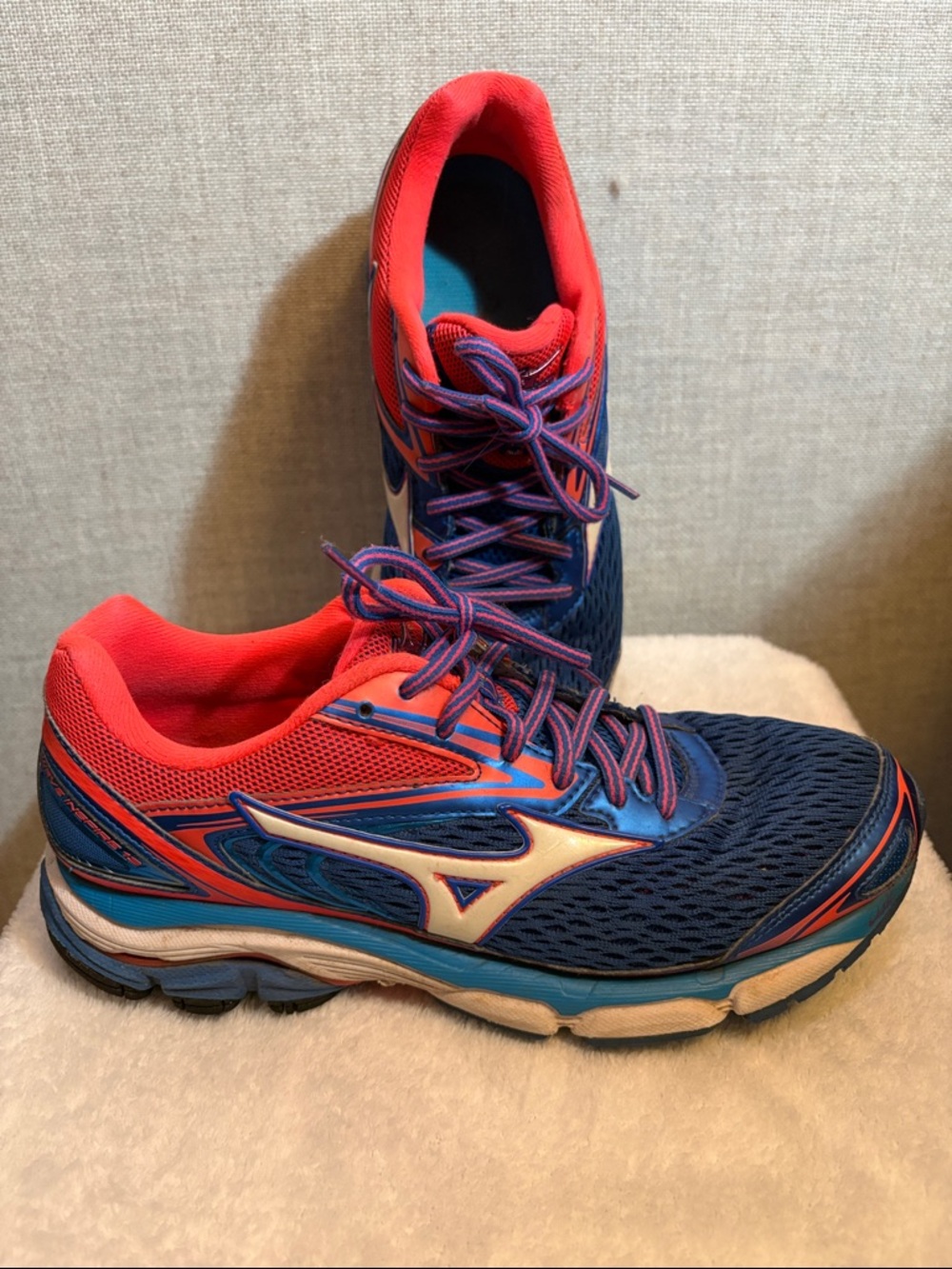 Mizuno Running Sneakers - Blue & Coral with white Accents
